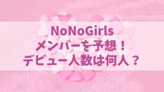 【ノノガ】NoNoGirlsでデビューするメンバーを予想！最後に残る人数は？