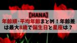 【HANA】メンバー年齢順･平均年齢！最年長と最年少は8歳差で誕生日と星座は？