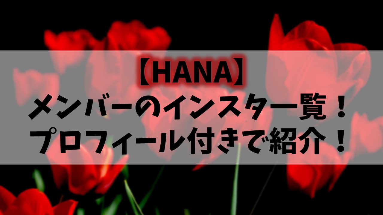 HANA(ノノガ)メンバーのインスタ一覧！１分でわかるプロフィール付きで紹介！