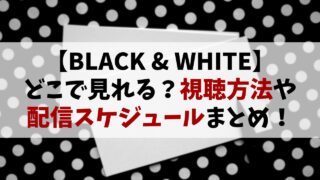 【BLACK & WHITE】どこで見れる？視聴方法・配信スケジュールまとめ！