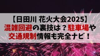【日田川開き観光祭花火大会2025】混雑回避の裏技は？駐車場や交通規制も完全ナビ！