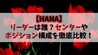 【HANA】リーダーは誰？センター＆ポジション構成を全メンバー比較！