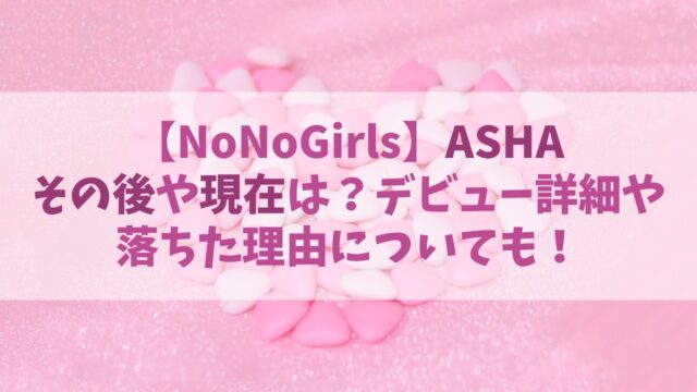 【ノノガ】アーシャの現在やデビュー詳細は？落ちた理由についても！